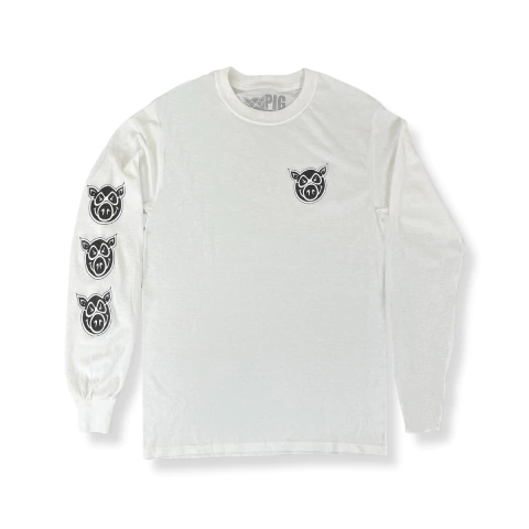 Camiseta M/L Pig Wheels Classic White