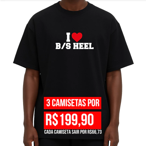 Camiseta Skatshirt I Love B/s Heel Preta - comprar online