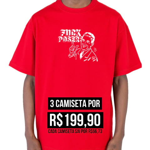 Camiseta Skatshirt Fuck Posers - Vermelha - comprar online