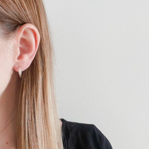 Aros Piaf chicos - Acero blanco - comprar online