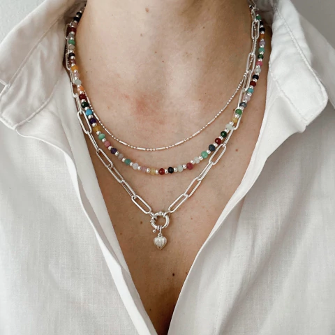 Set Queen multicolor - Plata 925 (3 collares) - comprar online