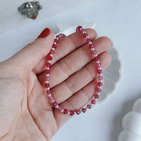 Collar Leia Fucsia - Plata 925 - comprar online