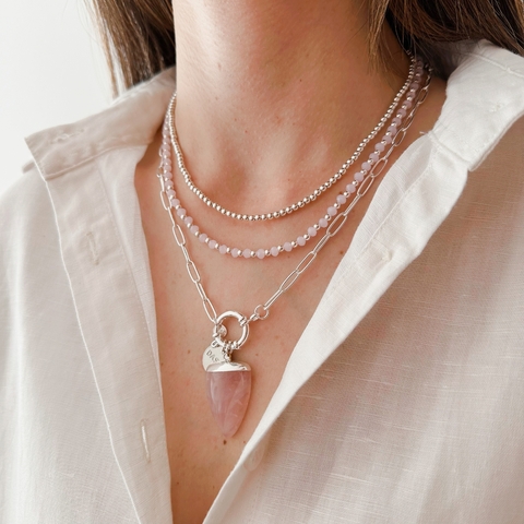 Collar Indiana Cuarzo Rosa