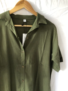 Imagem do Vestido en lino manga corta Embarazo