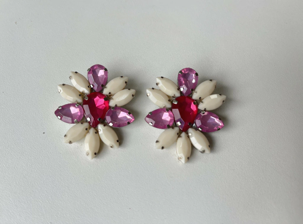Prendedores Aleli Rosa y Crema