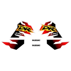 Kit de gráficas premium para Suzuki DR350 1997-1998 en rojo, con diseño microperforado y laminado grueso