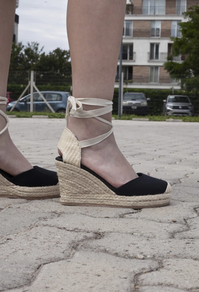 Espadrilles de Yute Negro