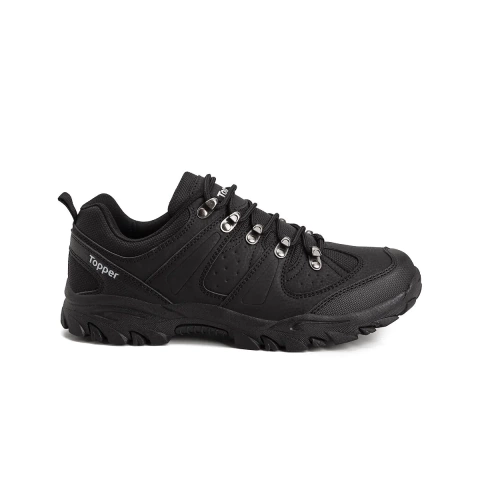 Zapatillas de trekking unisex Topper Gondor II en color negro, con detalles de sujeción y diseño robusto.