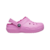 Zapatos tipo clog para niños de color rosa, modelo CROCS Lined Clog, con interior suave y diseño ventilado.