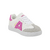 Zapatillas Addnice Liverpool blancas con detalles en fucsia y suela blanca