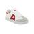 Zapatillas Addnice Liverpool en color blanco y rojo, con detalles en gamuza gris.