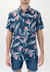 Camisa Manga Corta Fibrana Flor Salmon - comprar online