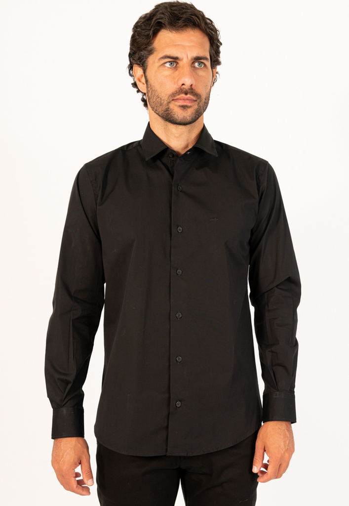Camisa Corte Ejecutivo Lisa Negro 1568 thumbnail 3