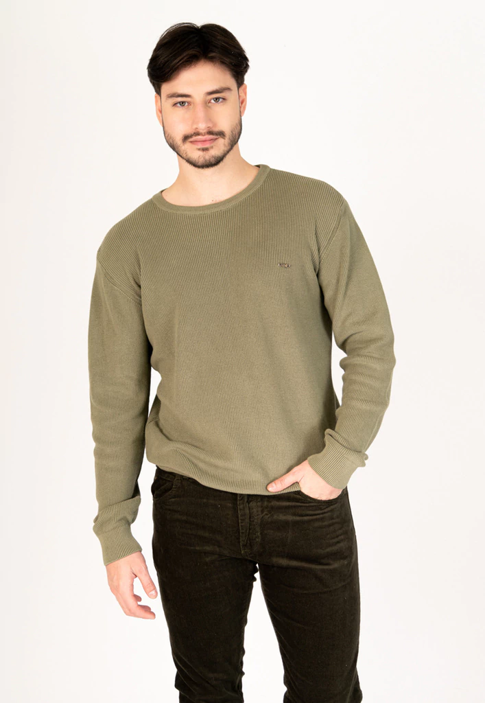 Sweater Base Punto Perle Verde Seco thumbnail 3