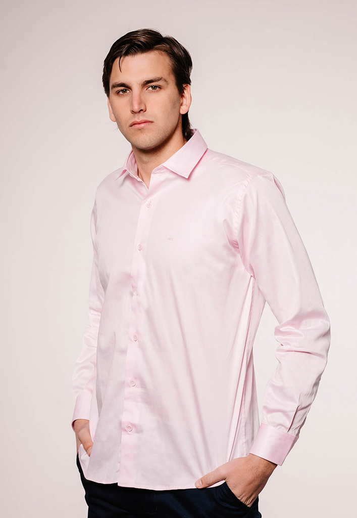 Camisa Corte Ejecutivo Lisa Rosa 1607 thumbnail 3