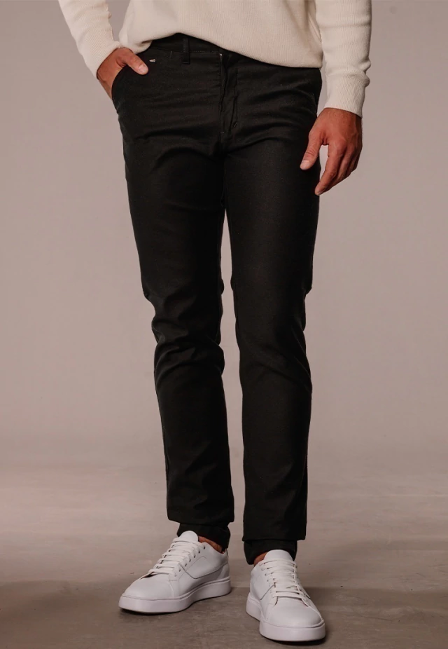 Pantalon Plat Gabardina Juan Negro thumbnail 2