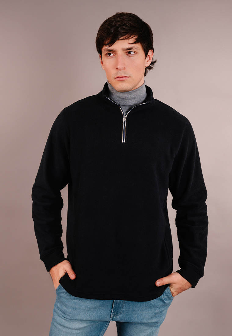 Buzo Media Polera Con Cierre Nole Negro thumbnail 3
