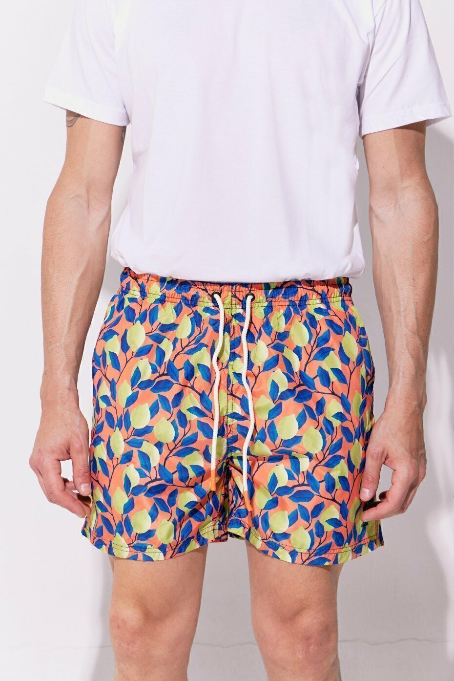 Shorts De Bano Limones Salmon thumbnail 3
