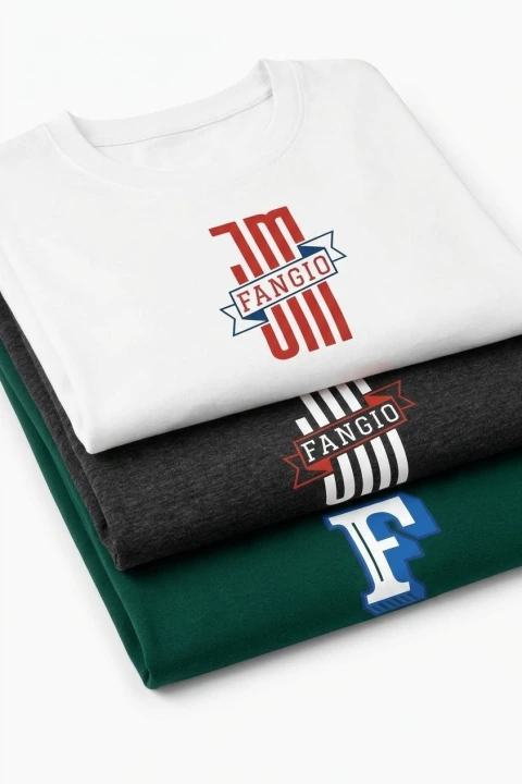 Kit Remeras x3 Fangio Blanca, Gris, Verde