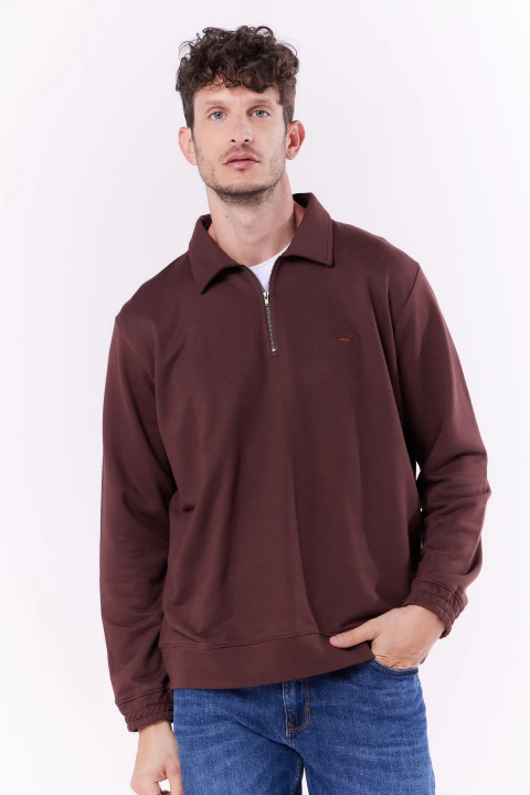 Buzo Panda Cuello Polo c Cierre Choco - comprar online