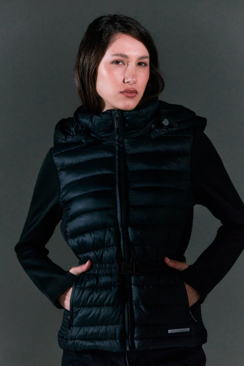 Campera Dama Combinada Abisinio Negro - comprar online