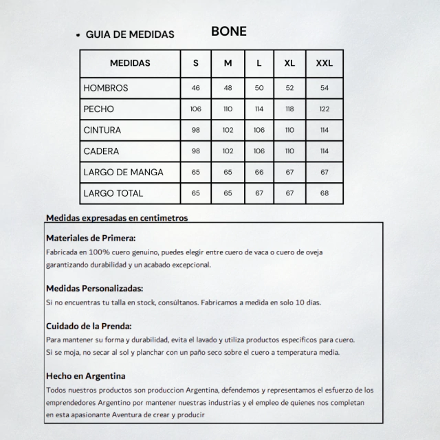 Campera Bone con cuello Italiano o Cuello camisa — imagen 10