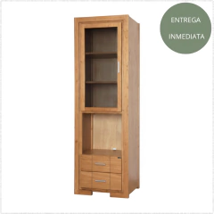 TORRE CAJONES Y VIDRIO - 1,90 x 0,60 x 0,45 - ROBLE