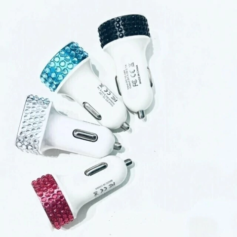 CARGADOR 2 USB CON BRILLOS - comprar online