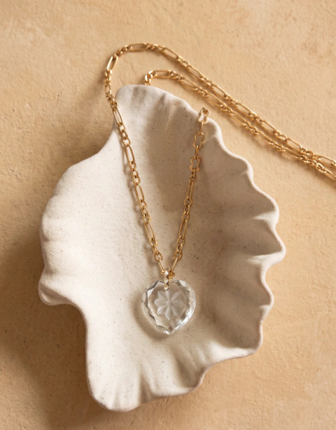 Collar Corazon cristal de roca