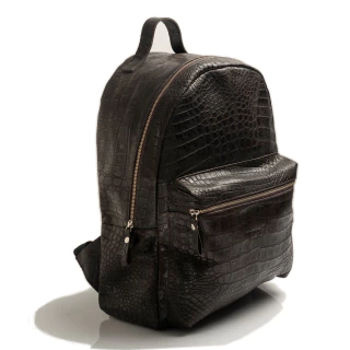 MOCHILA BERABEVU CROCO MARRON