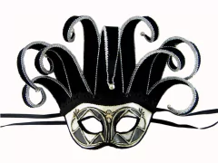 Antifaz Veneciano Arlecchino Plateado