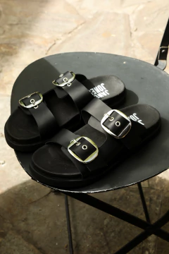 Sandalia Birk Buckle Black - Jane Jones