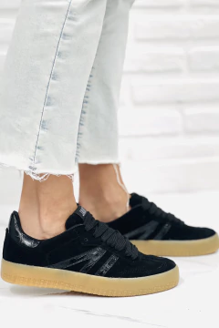 Zapatilla Rebel Mid Vegan Croco Black - Jane Jones