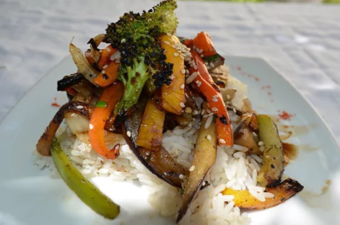 Chow Fan de Vegetales y Arroz