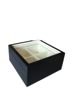 Caja de Te - Organizador Saquitos - 4 Divisiones Negro en internet