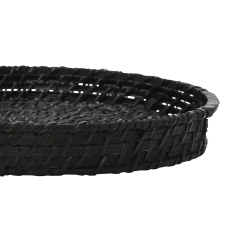 Bandeja Negra de Bamboo y Rattan M - tienda online