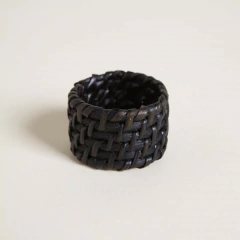 Servilleteros Negros de Bamboo y Rattan x 6 - tienda online