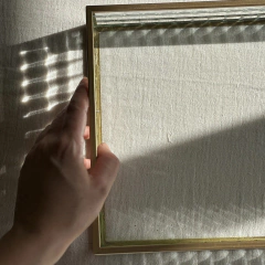 Bandeja / Alhajero de Vidrio con Borde Dorado Mate 20 cm - tienda online