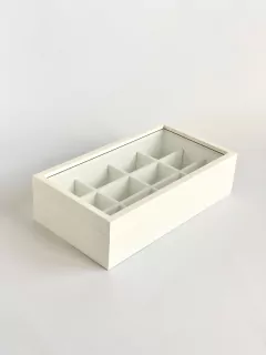 Caja de Te - Organizador Saquitos - 12 Divisiones Blanco en internet
