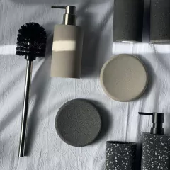 Jabonera Cemento Redondo Beige - tienda online