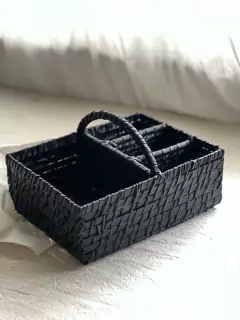 Porta Utensilios Fibra De Bamboo Black - Trendy Corner