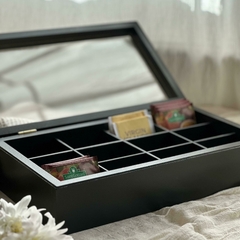 Caja de Te - Organizador Saquitos - 12 Divisiones Negro
