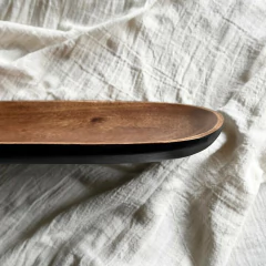 Bandeja de Acacia Black Oval Alargada - comprar online