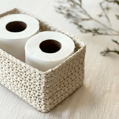 Canasto Organizador Olivia Rectangular Crudo - tienda online