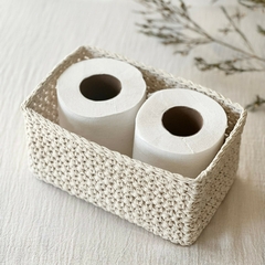 Canasto Organizador Olivia Rectangular Crudo