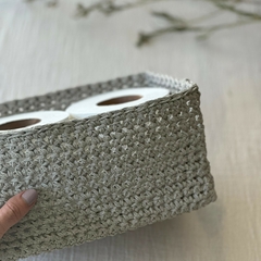 Canasto Organizador Porta rollo Olivia Rectangular Cemento - comprar online