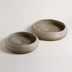 Canasto Bajo Redondo de Fibras Naturales Seagrass L
