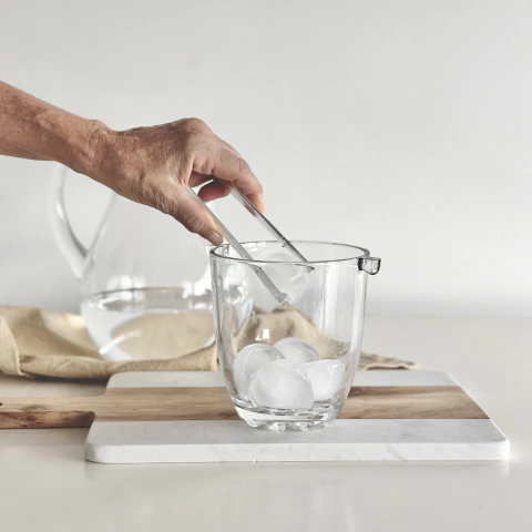 Hielera de Vidrio con Pinza de Acrilico