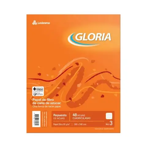 GLORIA Repuesto de Hojas N°3 x48 Hojas Rayadas