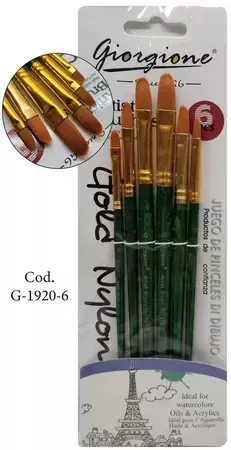 GIORGIONE Set de pinceles lengua de gato x6 - comprar online